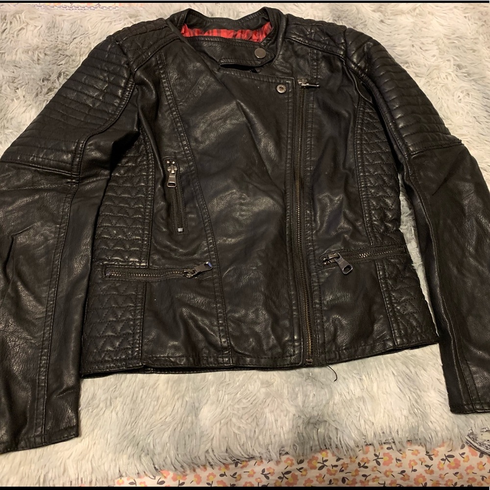 Ci Sono by Cavalini Faux Leather Jacket - Kids | Color: Black | Size: 10